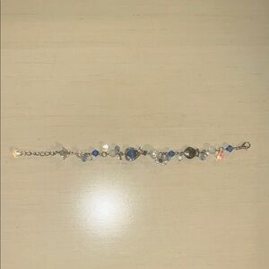 Elegant Blue and Silver Handmade Bracelet